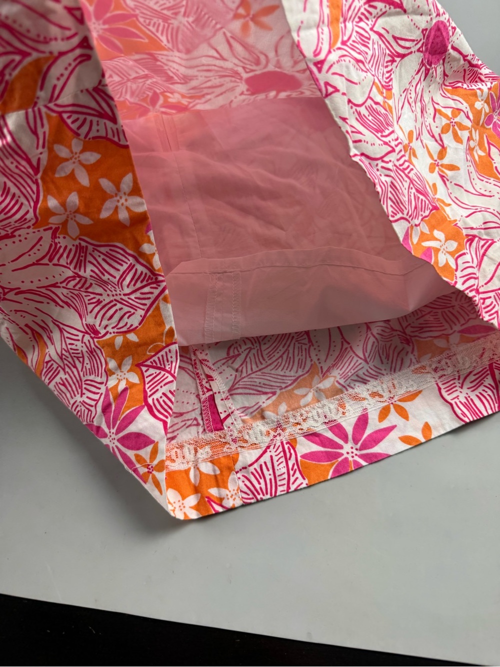 Lilly Pulitzer Floral Mini Skirt Pink Orange Cotton Size 8 Preppy vtg Y2K - Picture 4 of 7